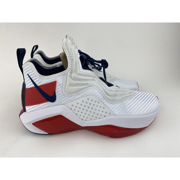Nike LeBron Soldier 14 USA Red White Men's Basketball Sneakers Shoes - Picture 8 of 12